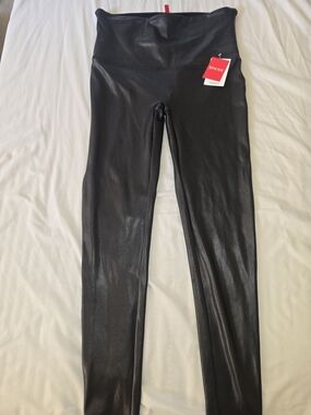SPANX Black Faux Leather Leggings